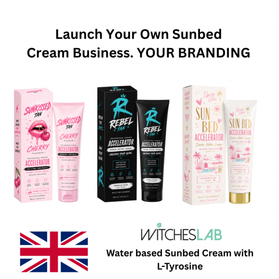 Private Label Sunbed Creams - 300 units - UV print on bottles and Boxes