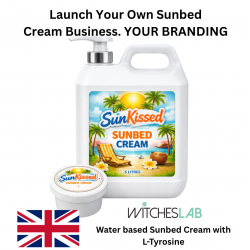 Private Label Sun Bed Cream Pump System – 5 Litre Bottle with 1000 Branded Pots