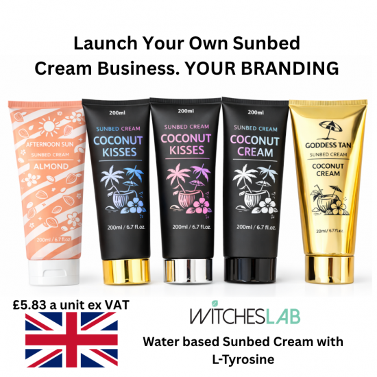 Private Label Sunbed Creams - 200 units - UV print on bottles 