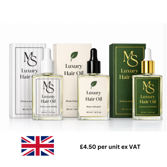 Private Label Hair Oils in Square Bottles - UK - 50ml - 300 with boxes 