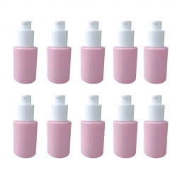 30ml Pink Glass Pump Bottles – Pack of 10 - Empty