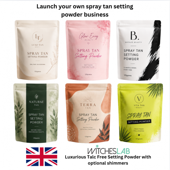 Private Label Spray Tan Drying/Setting Powder Pouches – 200 Units 